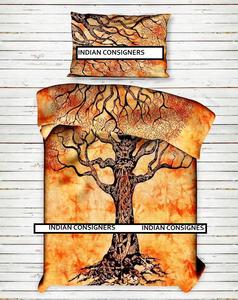 Funda de edredón de tamaño doble hecha a mano, edredón seco con estampado de árbol de la vida, sábanas de algodón, ropa de cama moderna para el hogar de consignadores indios - Product Image 5