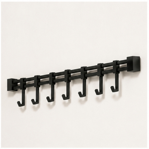Wall Mounted Kitchen Utensil Hanger with <b>Hooks</b> Matte <b>Black</b> Carbon Steel Pot and Pan Organizer Rack for Home & Kitchens - Product Image 1