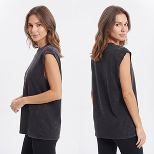 Débardeur de sport vintage pour femme, style urbain, 100% coton respirant, coupe ample, haut de fitness sans manches - Product Image 1