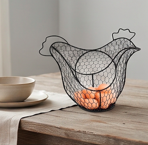 <b>Egg</b> <b>Basket</b> Wrought Iron Square Shape Black Color Kitchen Accessories Metal Iron Storage Rack Display <b>Egg</b> Storage <b>Basket</b> - Product Image 1