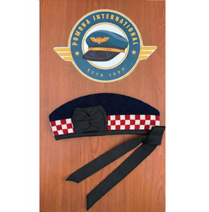 Chapeau Glengarry à carreaux, fait sur mesure, rouge et blanc |   Casquette d'uniforme de cérémonie des Highlands pour les fanfares et l'usage tactique - Product Image 2