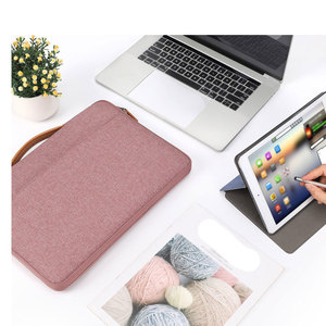 Magnifiques sacs pour ordinateur portable de couleur rose pour hommes et femmes, plusieurs poches zippées, matériau 100% polyester, résistant aux chocs, imperméable - Product Image 3