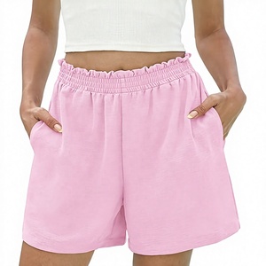 Stylish Breathable Lightweight Eco-Friendly Waterproof Floral Bow Polyester/Cotton Women's <b>Shorts</b> Customized Logo Elastic - Product Image 1