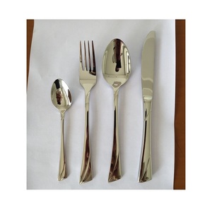 Juego de Cubiertos de Acero Inoxidable de Diseño Moderno al por Mayor con Mango de Bambú, Pulido Espejo, para Restaurante, Hotel y Hogar - Product Image 4