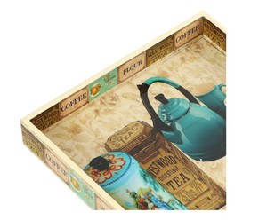Bandeja Rectangular de Madera Hecha a Mano con Diseño Floral Bohemio Vintage, Bandeja Decorativa Multifuncional para Cocina, para Navidad - Product Image 3