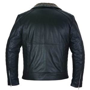 Veste d'équitation en cuir véritable haut de gamme pour femme, style punk contemporain, coupe ajustée avec ferrures décoratives et fermeture éclair intégrale - Product Image 3