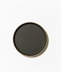 SAFA INTERNATIONAL Ceramic Serving Plate Bohemian Design Black Interior Tan Rim <b>Matte</b> Finish Handmade 300mm Diameter Tableware - Product Image 4