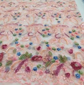 Floral Net Embroidery <b>Fabric</b> for Women Skirt and Fashion Garments Premium Embroidery <b>Fabric</b> Scarves At Best Price - Product Image 2