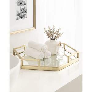 Stylish Home Interior Metal <b>Mirror</b> Serving Tray Luxury Display Plate For Dining Table Centerpiece Decoration - Product Image 3