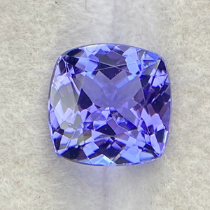 Tanzanite naturelle certifiée de 7 mm, taille coussin carrée, avec une couleur et un lustre excellents, zoïsite naturelle de 1,65 carat, pierre précieuse non montée - Product Image 1