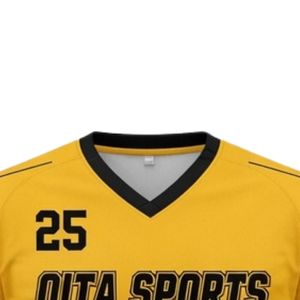 Maillot de lacrosse jaune unisexe en polyester, coupe athlétique, vêtements de sport, tenue d'équipe pour les matchs - Product Image 3