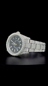 Reloj Deportivo de Lujo para Hombre de 41 mm con Esfera Escarchada, Grandes Diamantes Moissanite, Logotipo Personalizado, Caja de Acero Inoxidable, Colección Hip Hop de Cuarzo - Product Image 6