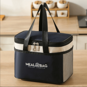 Borsa Termica Blu Navy Taglia M, Impermeabile con Foglio di Alluminio Spesso, Manico Rinforzato, Contenitore Refrigerante Riutilizzabile - Product Image 1