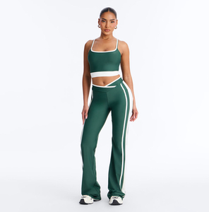 Customized Solid Plus Size Sports Bra <b>Yoga</b> <b>Jacket</b> 2 Piece Set High Waist Gym Leggings for Women - Product Image 1