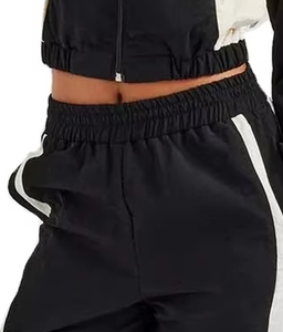 100% Nylon Custom Fall Spring <b>Workout</b> Zipper up <b>Jacket</b> Jogger Pant Set for Women Breathable 2-Piece Sets Tracksuits Crop <b>Jacket</b> - Product Image 6