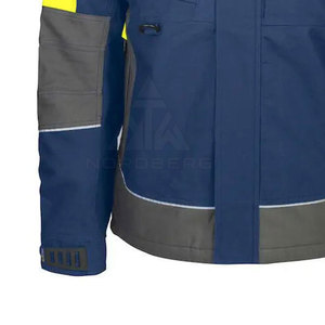 Wholesale Breathable Reflective Hi Visibility <b>Work</b> <b>Overalls</b> Full Sleeve Button Collar Solid Color Safety Wear Side Pockets - Product Image 4