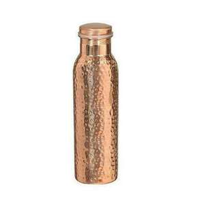 Copper <b>Water</b> <b>Bottle</b> Hammered Finish Vintage Style Portable Home Office and School Carry <b>Bottles</b> - Product Image 1
