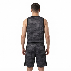 Custom Black <b>Camo</b> Basketball Jersey and <b>Shorts</b> Set Breathable Mesh Sports Uniform - Product Image 2