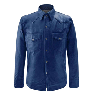 ELITE CRAFT INDUSTRY Men's 100% Leather Oversized Boxy Fit Custom Logo Front Breathable Eco-Friendly Windproof Finished - Product Image 3