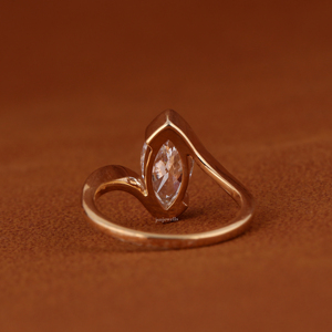 2.00 CT IGI Certified 14KT Solid Yellow Gold Marquise Cut Lab Grown Diamond Solitaire Engagement Ring Bypass Setting CVD Diamond - Product Image 4