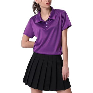 Polo de Mujer 2026, Color Sólido, Manga Corta, Casual, Tejido de Punto, Secado Rápido, 100% Poliéster, Corte Regular, Morado, Rosa, Negro - Product Image 4