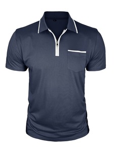 Camisetas de Manga Corta Casuales a la Moda para Hombre, Camisetas Polo con Logotipo Personalizado, Diseño Sólido de Punto de Alta Calidad - Product Image 2