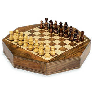 Juego de ajedrez de madera hecho a mano de lujo, tablero de ajedrez de madera tallada a medida, juego de ajedrez magnético plegable de alta calidad para regalo. - Product Image 5