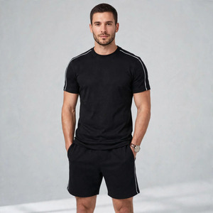 Survêtement d'été pour hommes en gros, respirant, léger, en jersey polyester/coton, séchage rapide, avec poches, logo personnalisé - Product Image 6