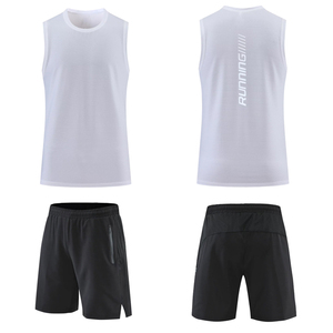 Ensemble de course sans manches pour homme, séchage rapide, débardeur et short de sport, tenue de fitness deux pièces - Product Image 3