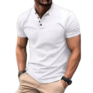 Achetez un polo homme slim fit d'été, chemise polo décontractée de couleur unie, grande taille, style sport. - Product Image 1