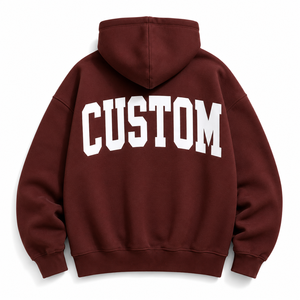 Custom Women's Big Letters Logo Print Oversized Drop Shoulder Hoodies Wholesale Unisex Streetwear <b>Tops</b> No <b>String</b> Pullover ODM - Product Image 3
