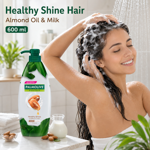Champú Palmolive Naturals Healthy Shine con Aceite de Almendras y Leche 600ml |   2 en 1 para un cabello saludable y brillante - Product Image 6