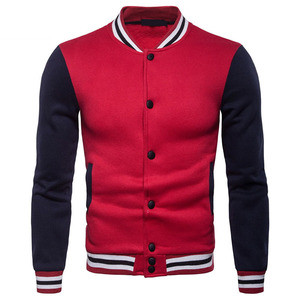 Men's High Quality Varsity Jacket Plus Size and Oversized 100% Cotton Solid Plain Wholesale Cheap <b>Top</b> Popular - Product Image 1