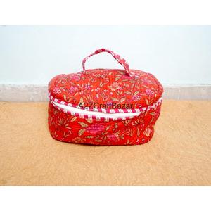 Bolsa Acolchada Hecha a Mano 100% Algodón Puro, Ecológica, Duradera, con Cierre, Organizador de Cosméticos, Organizador de Viaje - Product Image 1