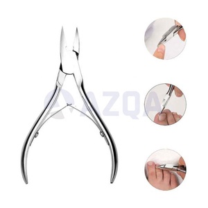 Coupe-ongles à pointe fine en acier inoxydable, lames droites et aiguisées, double ressort, joint de raccordement, outil professionnel de manucure et pédicure - Product Image 6