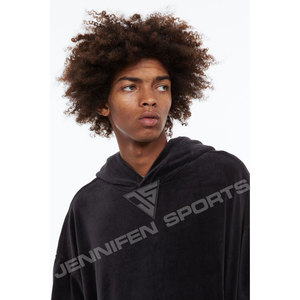 Sweat-shirts pour hommes, décontractés, à capuche, en velours 100%, tissu uni, respirant, design tendance, élégants, OEM - Product Image 4