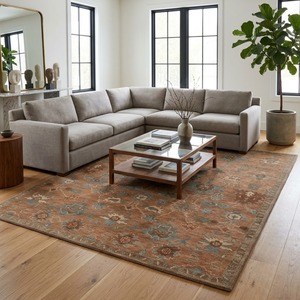 Alfombra de lana hecha a mano con diseño texturizado decorativo para interiores modernos de dormitorios, salas de estar y comedores. - Product Image 6