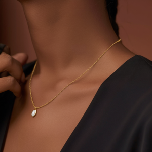 Collier pendentif chaîne serpent plaqué or fin WF110-0119A avec sertissage clos - Product Image 3