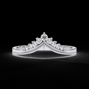 แหวนแต่งงานแบบมินิมอลสำหรับผู้หญิง ประดับเพชรทรงกลม 0.20 กะรัต เพาะเลี้ยงในห้องปฏิบัติการ ได้รับการรับรองจาก IGI ตัวเรือนทองคำขาว 14K - Product Image 1