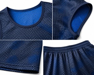 Débardeur de basketball respirant en maille pour homme, col en V, manches courtes, grande taille, écologique, léger, 100 % polyester, imprimé par sublimation - Product Image 5
