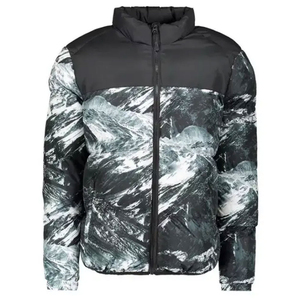 Chaqueta Acolchada para Hombre con Capucha, Resistente al Viento, Ligera, Impermeable, con Cierre de Cremallera y Logotipo Frontal para Invierno - Product Image 1