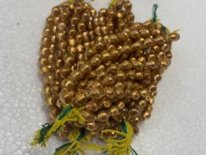 Perles en verre dorées de 8 mm de qualité supérieure avec motif coquillage côtelé pour la fabrication de bijoux, les fournitures d'artisanat, l'embellissement et la vente en gros - Product Image 1