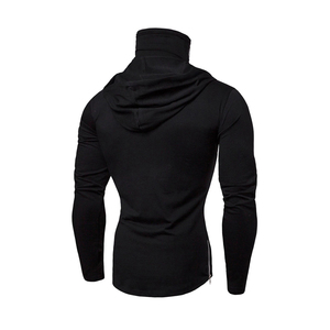 Sweat-shirt à capuche pour homme, coupe ajustée, manches longues, logo personnalisé, respirant, en polyester tricoté, décontracté, pour l'automne - Product Image 3