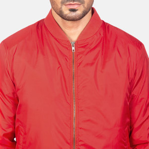 New Arrivals Men's Coated <b>Canvas</b> Stand Collar Windproof Breathable Bomber Jacket <b>Plain</b> Color - Product Image 3