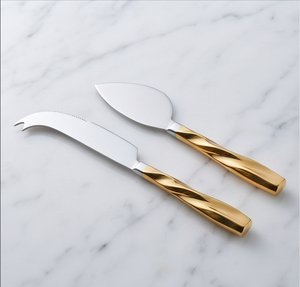 Ensemble de couteaux à fromage et de spatules à fromage en acier inoxydable avec finition miroir dorée, parfait pour les ustensiles de cuisine et les outils de cuisine à domicile - Product Image 3