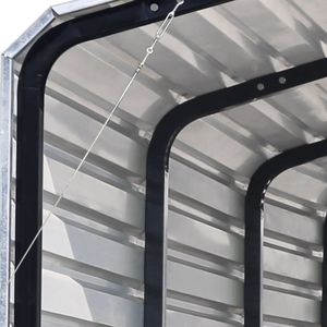 Abri de voiture en métal TMG-MSC1220 de 12 'X 20' avec parois latérales ouvertes de 8 'Garages Auvents et abris de voiture - Product Image 6