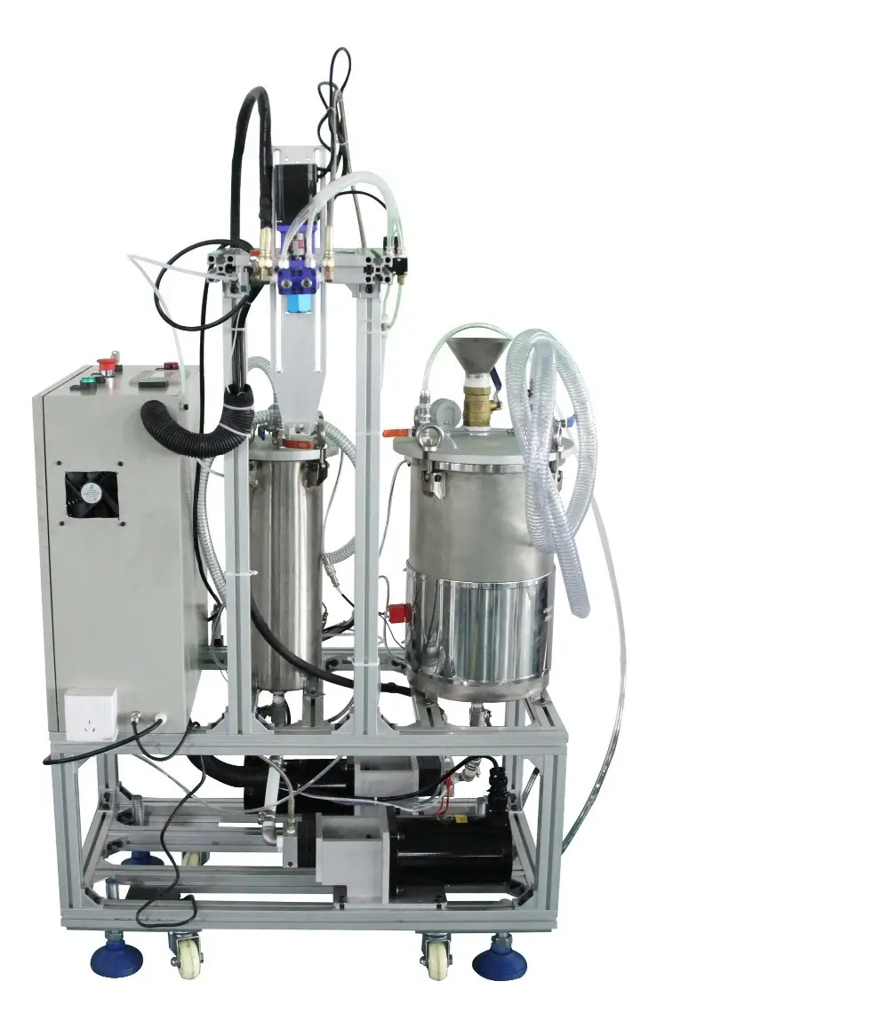 semiautomatic precision silicone filling machine liquid glue dispenser 2 part resin mixing machine with hand gun