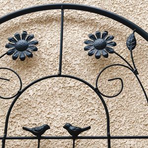 Set di 2 tralicci da giardino in metallo nero da 220 cm x 50 cm, antiruggine, per piante rampicanti, recinzioni e cancelli - Product Image 6