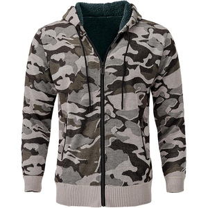 Sudadera OEM Streetwear Personalizada con Bordado, Estilo Holgado, con Cremallera, Oversize, Desgastada, Camuflaje, Sudadera con Capucha, Chaqueta de Trabajo de Lona para Hombre - Product Image 1