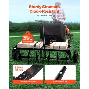 Aeratore Manuale per Prato da 40 Pollici con Attacco Universale, Aeratore a Spuntoni in Ferro da Trainare, Strumento per Aerazione Alternativo - Product Image 4